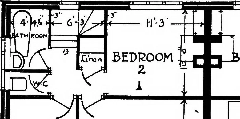 An illustration from Type plans and elevations of houses designed by the Ministry of Health in connection with state-aided housing schemes, 1920, leaf 27