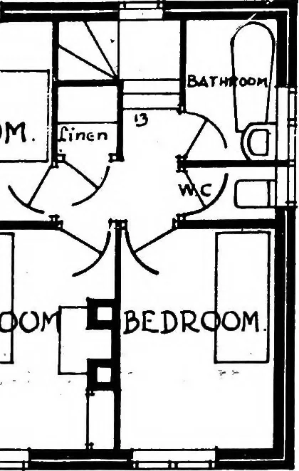 An illustration from Type plans and elevations of houses designed by the Ministry of Health in connection with state-aided housing schemes, 1920, leaf 27