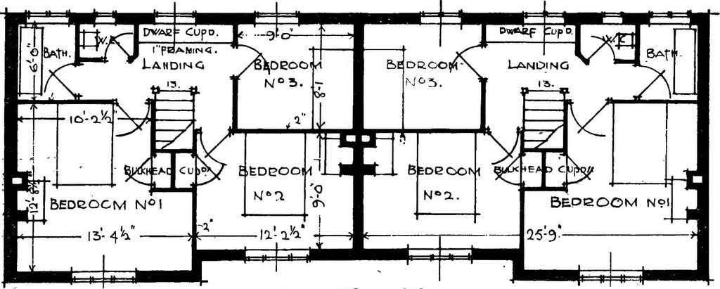 An illustration from Type plans and elevations of houses designed by the Ministry of Health in connection with state-aided housing schemes, 1920, leaf 30