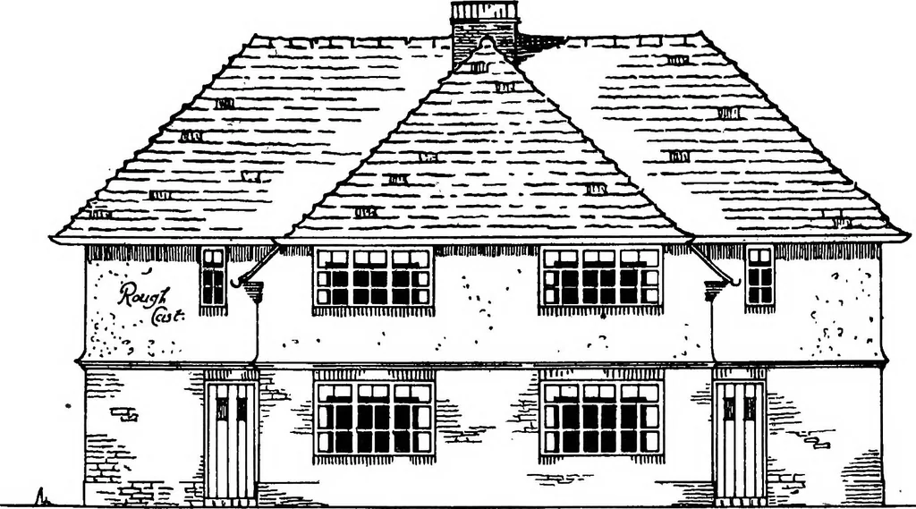 An illustration from Type plans and elevations of houses designed by the Ministry of Health in connection with state-aided housing schemes, 1920, leaf 31
