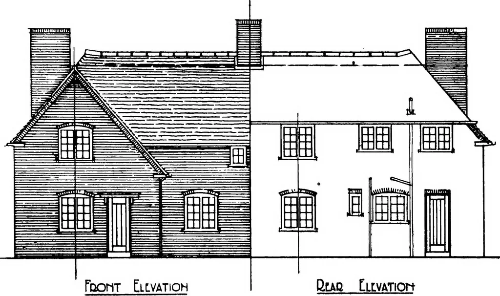 An illustration from Type plans and elevations of houses designed by the Ministry of Health in connection with state-aided housing schemes, 1920, leaf 36