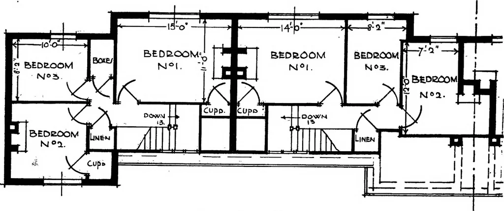 An illustration from Type plans and elevations of houses designed by the Ministry of Health in connection with state-aided housing schemes, 1920, leaf 45
