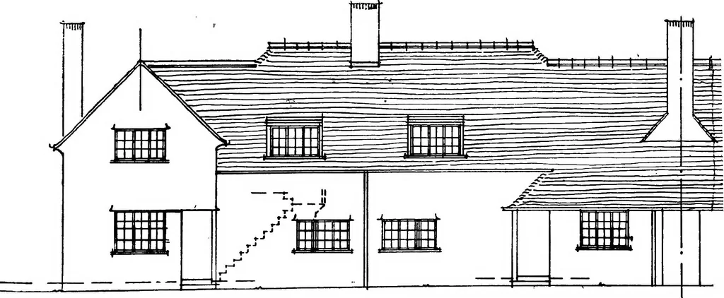 An illustration from Type plans and elevations of houses designed by the Ministry of Health in connection with state-aided housing schemes, 1920, leaf 46