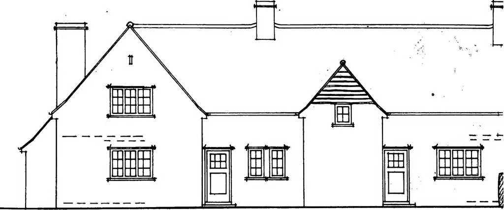 An illustration from Type plans and elevations of houses designed by the Ministry of Health in connection with state-aided housing schemes, 1920, leaf 50