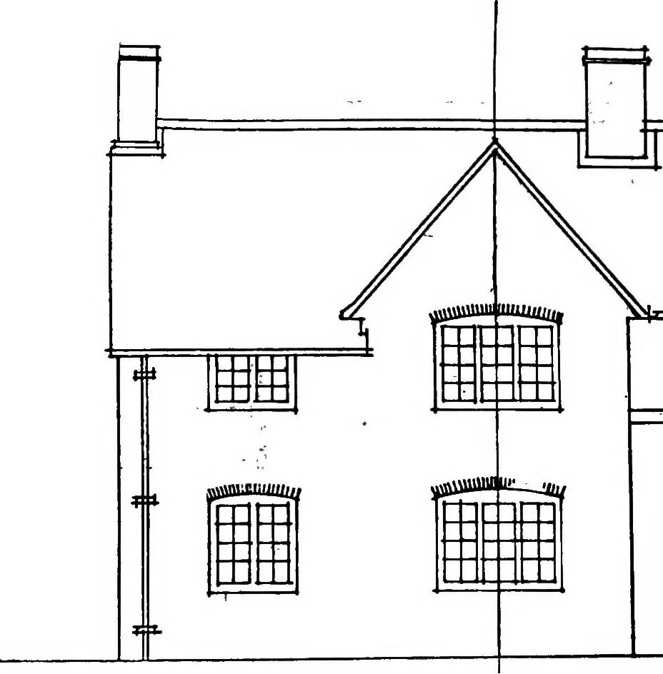 An illustration from Type plans and elevations of houses designed by the Ministry of Health in connection with state-aided housing schemes, 1920, leaf 52