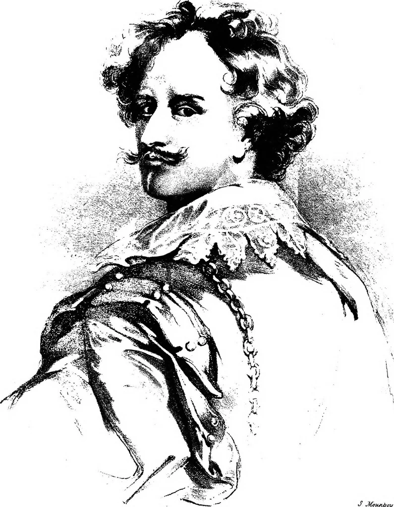 An illustration from A catalogue raisonné of the works of the most eminent Dutch, Flemish, and French painters; in which is included a short biographical notice of the artists, with a copious description of their principal pictures; a statement of the prices at which such pictures have been sold at public sales on the continent and in England; a reference to the galleries and private collections, in which a large portion are at present; and the names of the artists by whom they have been engraved; to which is added, a brief notice of the scholars & imitators of the great masters of the above schools:, 1829, leaf 7