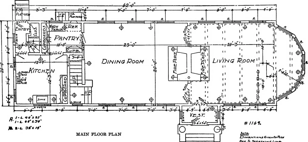 An illustration from Radford's portfolio of details of building construction; a remarkable and unique collection of full-page plates, accurately drawn and reproduced to exact scale. Complete details for every style of interior trim, including special built-in features, 1911, leaf 115