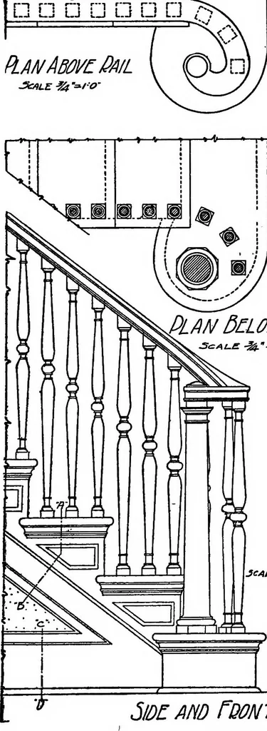 An illustration from Radford's portfolio of details of building construction; a remarkable and unique collection of full-page plates, accurately drawn and reproduced to exact scale. Complete details for every style of interior trim, including special built-in features, 1911, leaf 14