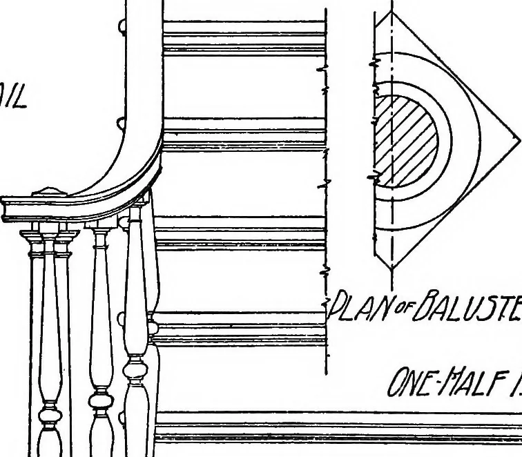 An illustration from Radford's portfolio of details of building construction; a remarkable and unique collection of full-page plates, accurately drawn and reproduced to exact scale. Complete details for every style of interior trim, including special built-in features, 1911, leaf 14