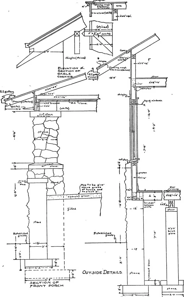 An illustration from Radford's portfolio of details of building construction; a remarkable and unique collection of full-page plates, accurately drawn and reproduced to exact scale. Complete details for every style of interior trim, including special built-in features, 1911, leaf 140