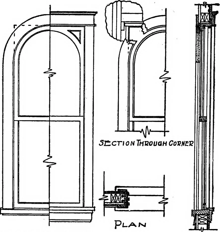 An illustration from Radford's portfolio of details of building construction; a remarkable and unique collection of full-page plates, accurately drawn and reproduced to exact scale. Complete details for every style of interior trim, including special built-in features, 1911, leaf 147
