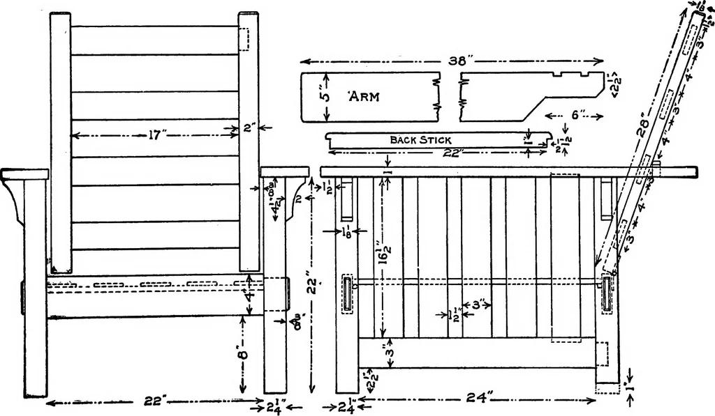 An illustration from Radford's portfolio of details of building construction; a remarkable and unique collection of full-page plates, accurately drawn and reproduced to exact scale. Complete details for every style of interior trim, including special built-in features, 1911, leaf 155