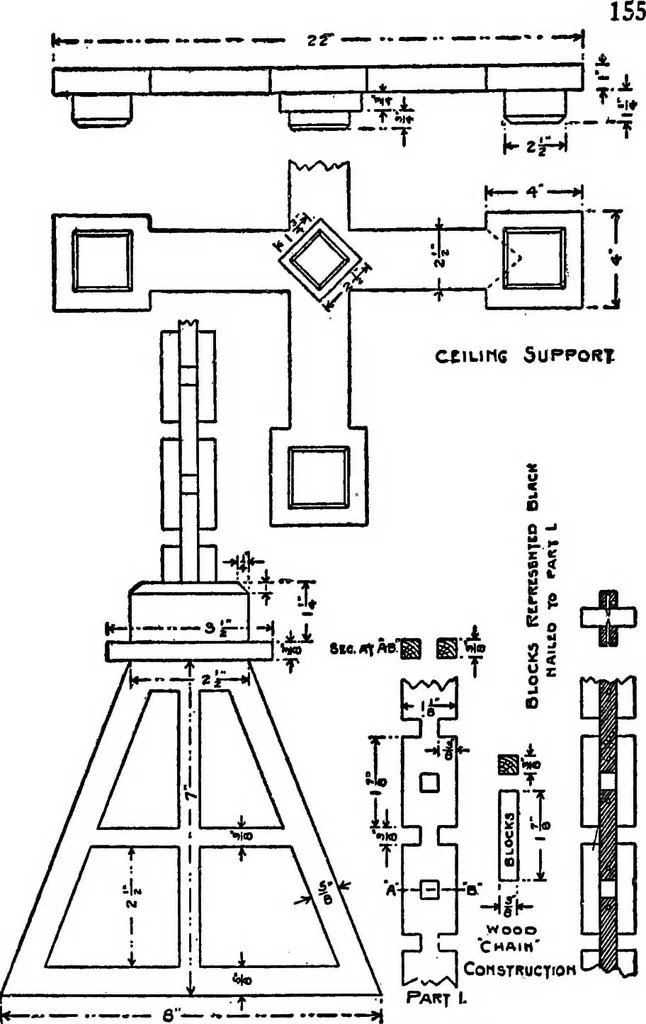 An illustration from Radford's portfolio of details of building construction; a remarkable and unique collection of full-page plates, accurately drawn and reproduced to exact scale. Complete details for every style of interior trim, including special built-in features, 1911, leaf 158