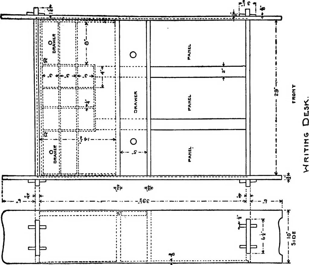 An illustration from Radford's portfolio of details of building construction; a remarkable and unique collection of full-page plates, accurately drawn and reproduced to exact scale. Complete details for every style of interior trim, including special built-in features, 1911, leaf 159