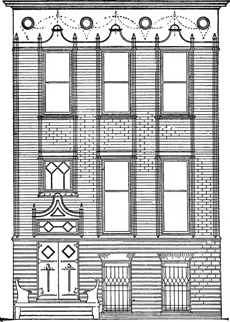 An illustration from Radford's portfolio of details of building construction; a remarkable and unique collection of full-page plates, accurately drawn and reproduced to exact scale. Complete details for every style of interior trim, including special built-in features, 1911, leaf 183