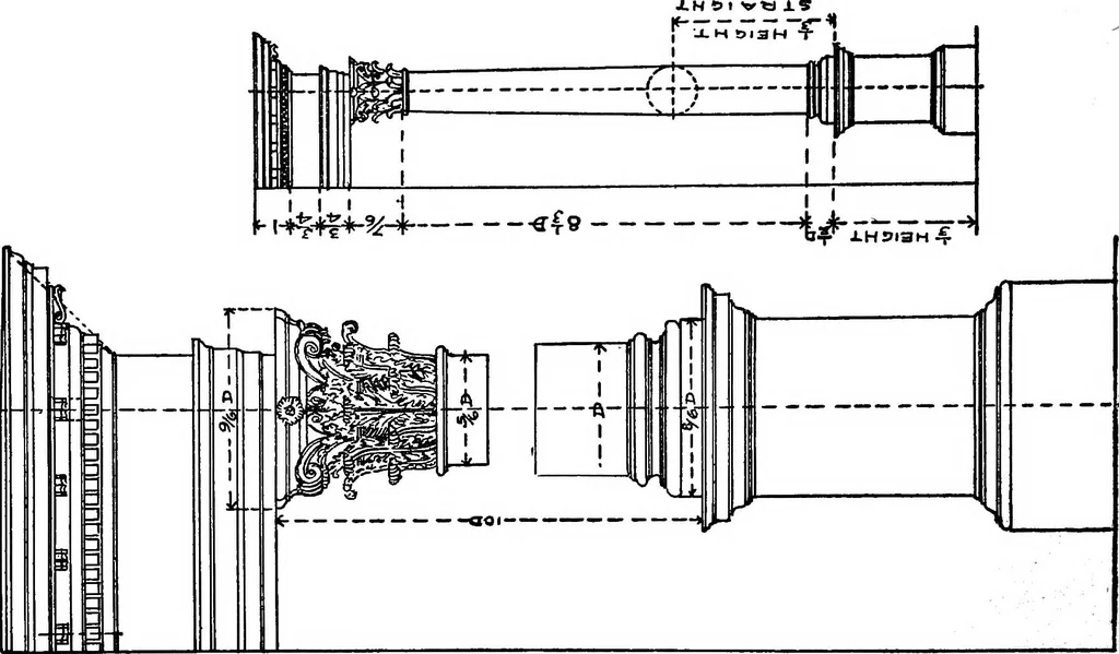 An illustration from Radford's portfolio of details of building construction; a remarkable and unique collection of full-page plates, accurately drawn and reproduced to exact scale. Complete details for every style of interior trim, including special built-in features, 1911, leaf 196