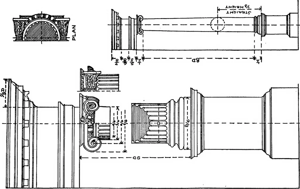 An illustration from Radford's portfolio of details of building construction; a remarkable and unique collection of full-page plates, accurately drawn and reproduced to exact scale. Complete details for every style of interior trim, including special built-in features, 1911, leaf 196