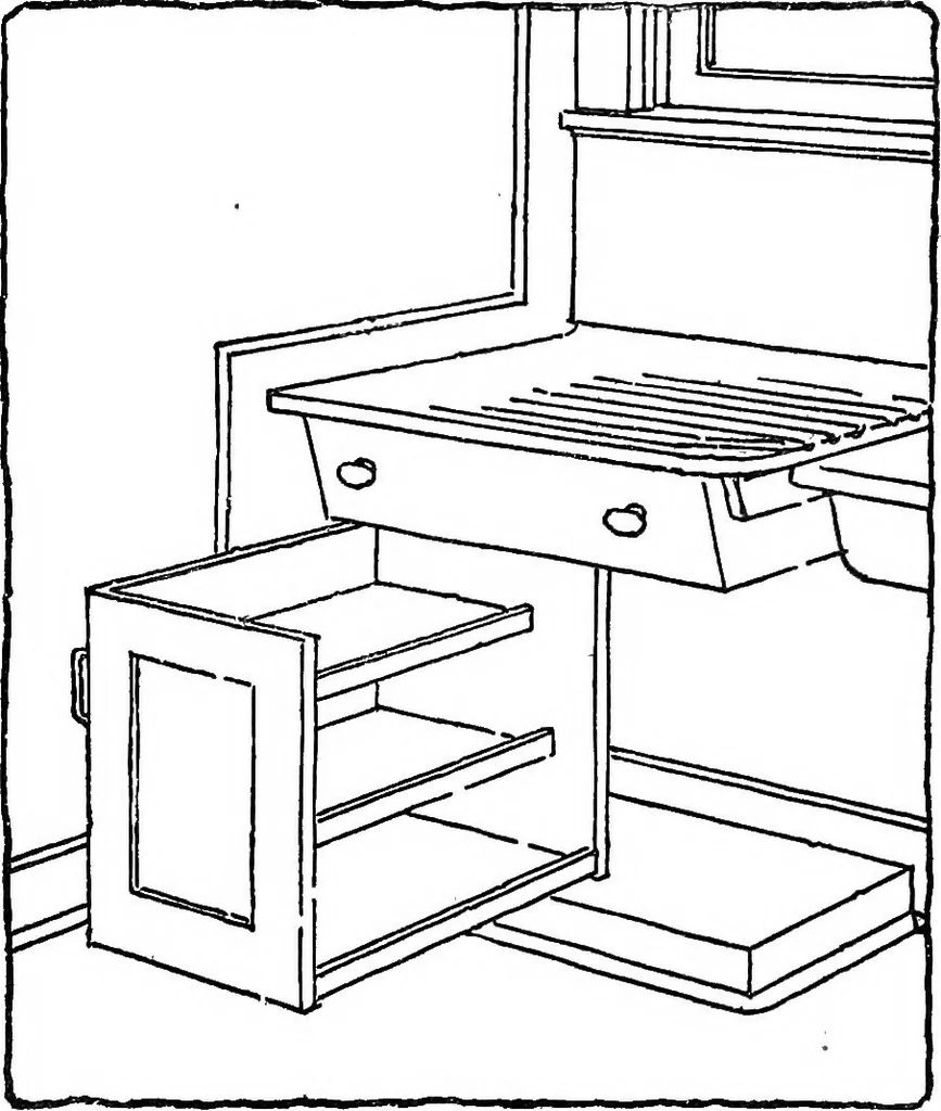 An illustration from Radford's portfolio of details of building construction; a remarkable and unique collection of full-page plates, accurately drawn and reproduced to exact scale. Complete details for every style of interior trim, including special built-in features, 1911, leaf 24