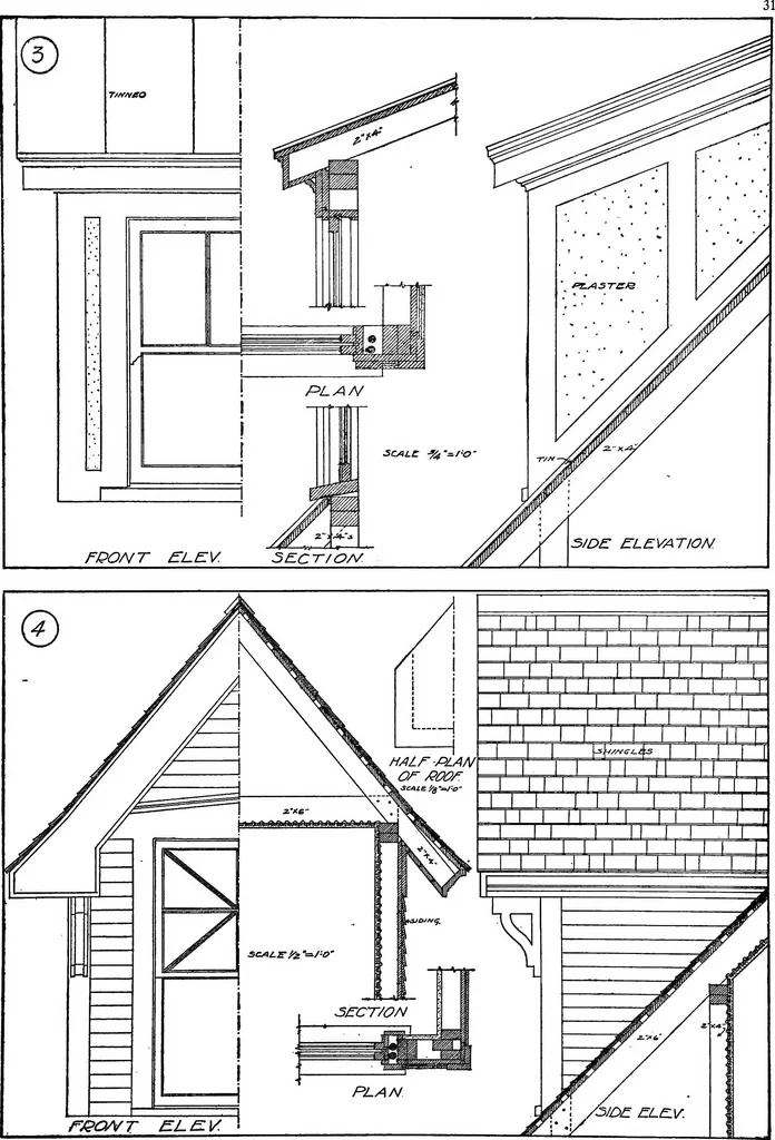 An illustration from Radford's portfolio of details of building construction; a remarkable and unique collection of full-page plates, accurately drawn and reproduced to exact scale. Complete details for every style of interior trim, including special built-in features, 1911, leaf 34