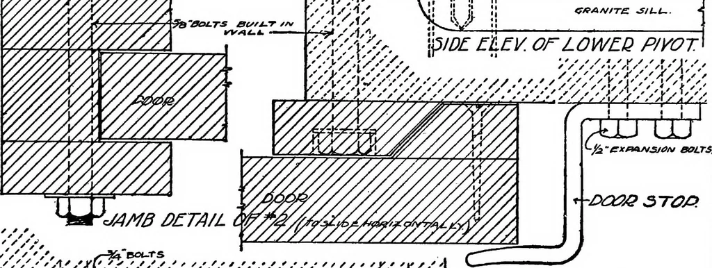 An illustration from Radford's portfolio of details of building construction; a remarkable and unique collection of full-page plates, accurately drawn and reproduced to exact scale. Complete details for every style of interior trim, including special built-in features, 1911, leaf 41