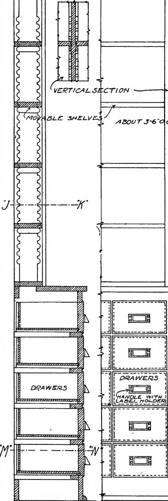 An illustration from Radford's portfolio of details of building construction; a remarkable and unique collection of full-page plates, accurately drawn and reproduced to exact scale. Complete details for every style of interior trim, including special built-in features, 1911, leaf 46