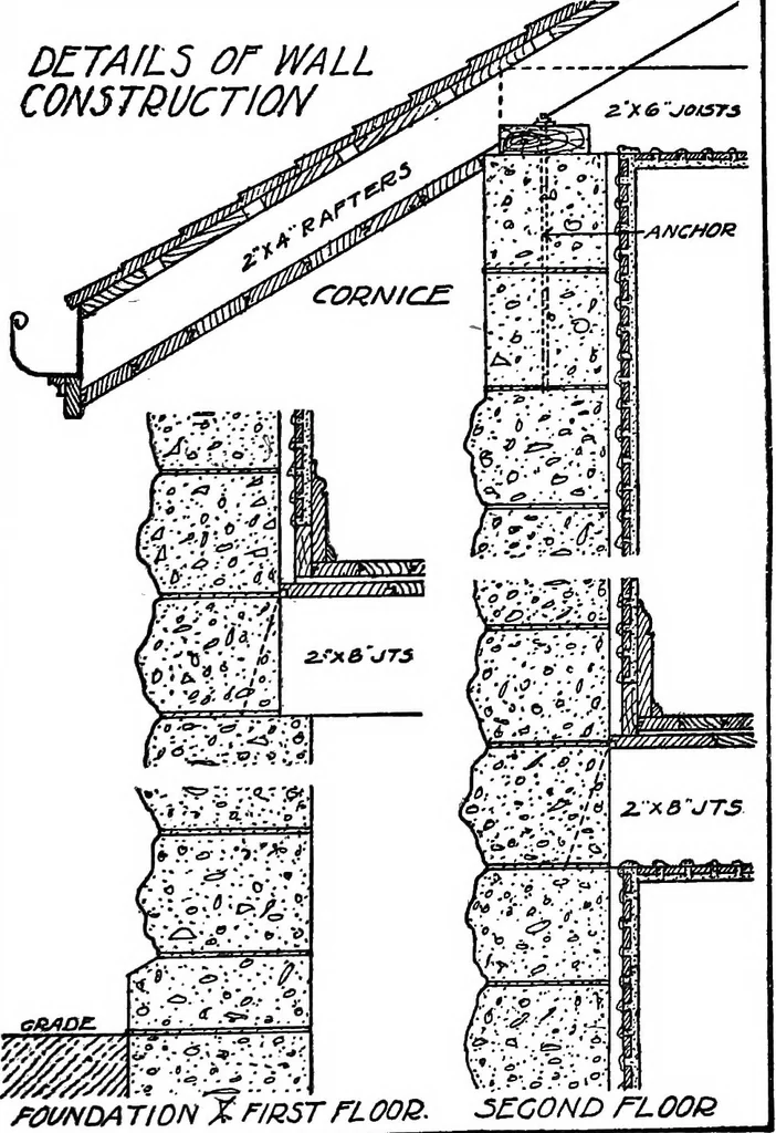 An illustration from Radford's portfolio of details of building construction; a remarkable and unique collection of full-page plates, accurately drawn and reproduced to exact scale. Complete details for every style of interior trim, including special built-in features, 1911, leaf 47