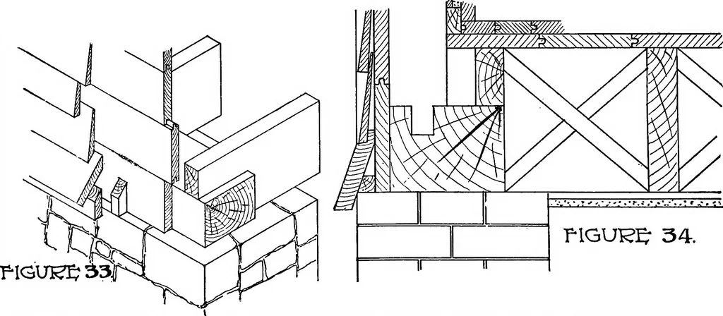 An illustration from Radford's portfolio of details of building construction; a remarkable and unique collection of full-page plates, accurately drawn and reproduced to exact scale. Complete details for every style of interior trim, including special built-in features, 1911, leaf 56