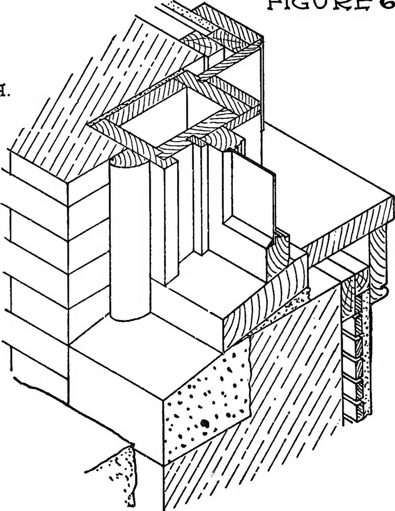 An illustration from Radford's portfolio of details of building construction; a remarkable and unique collection of full-page plates, accurately drawn and reproduced to exact scale. Complete details for every style of interior trim, including special built-in features, 1911, leaf 62
