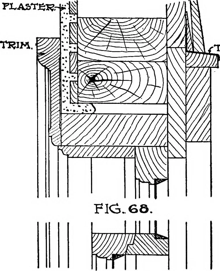 An illustration from Radford's portfolio of details of building construction; a remarkable and unique collection of full-page plates, accurately drawn and reproduced to exact scale. Complete details for every style of interior trim, including special built-in features, 1911, leaf 64