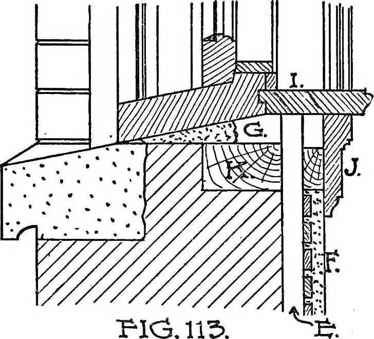 An illustration from Radford's portfolio of details of building construction; a remarkable and unique collection of full-page plates, accurately drawn and reproduced to exact scale. Complete details for every style of interior trim, including special built-in features, 1911, leaf 72