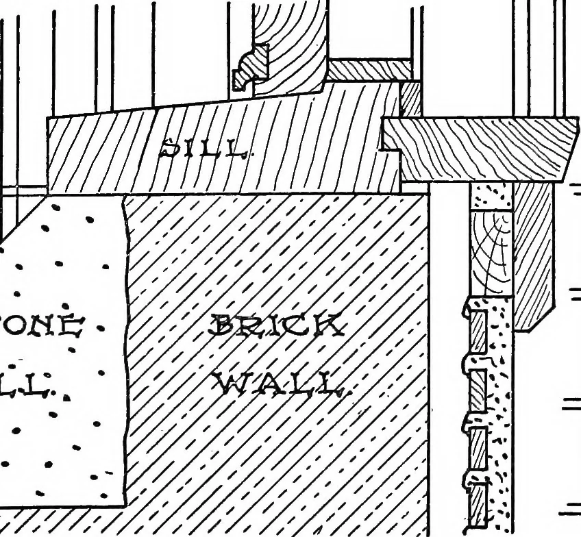 An illustration from Radford's portfolio of details of building construction; a remarkable and unique collection of full-page plates, accurately drawn and reproduced to exact scale. Complete details for every style of interior trim, including special built-in features, 1911, leaf 75