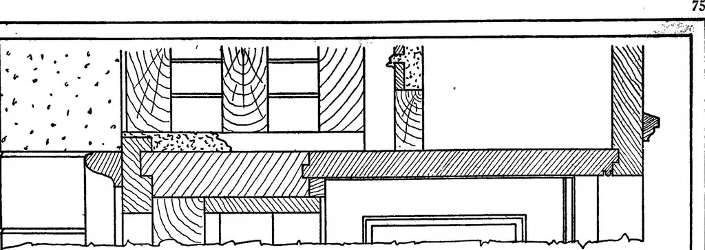 An illustration from Radford's portfolio of details of building construction; a remarkable and unique collection of full-page plates, accurately drawn and reproduced to exact scale. Complete details for every style of interior trim, including special built-in features, 1911, leaf 78