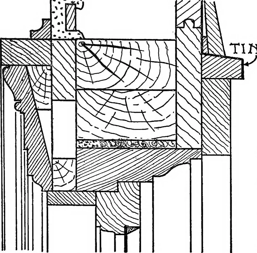An illustration from Radford's portfolio of details of building construction; a remarkable and unique collection of full-page plates, accurately drawn and reproduced to exact scale. Complete details for every style of interior trim, including special built-in features, 1911, leaf 81