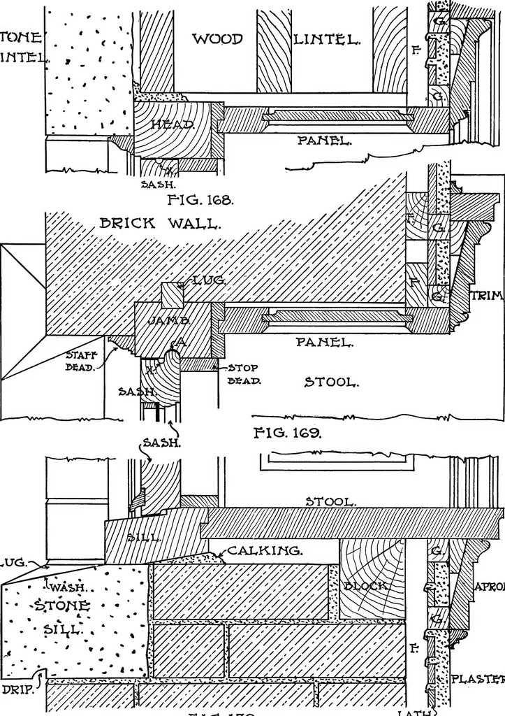 An illustration from Radford's portfolio of details of building construction; a remarkable and unique collection of full-page plates, accurately drawn and reproduced to exact scale. Complete details for every style of interior trim, including special built-in features, 1911, leaf 86