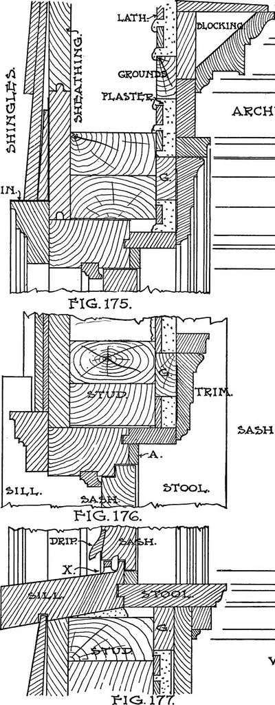 An illustration from Radford's portfolio of details of building construction; a remarkable and unique collection of full-page plates, accurately drawn and reproduced to exact scale. Complete details for every style of interior trim, including special built-in features, 1911, leaf 88