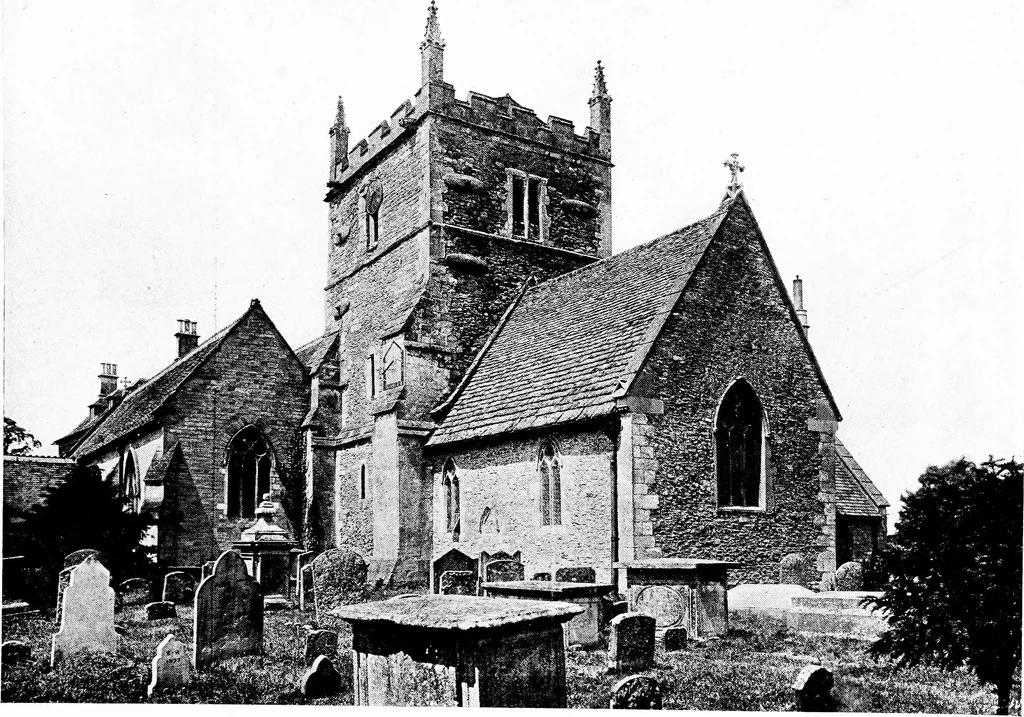 An illustration from The English village church; exteriors and interiors, 1921, leaf 214