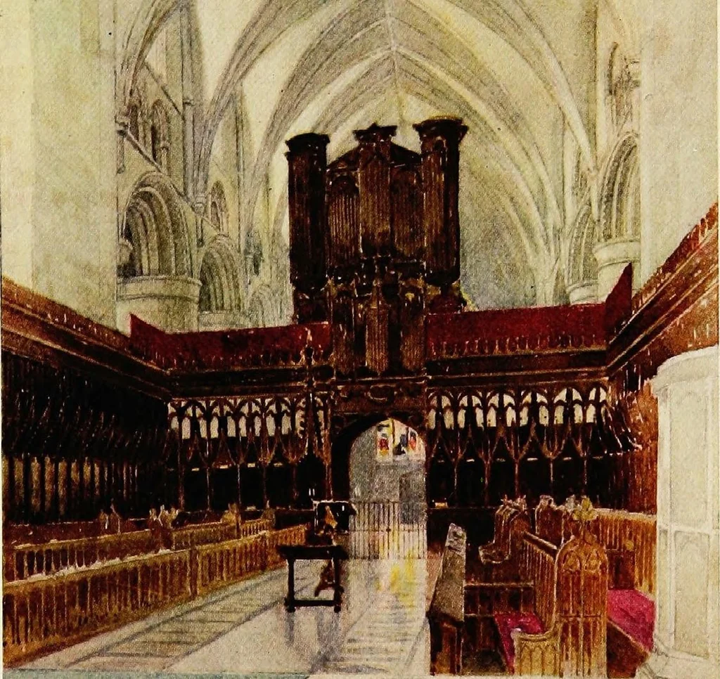 An illustration from The greater abbeys of England, 1908, leaf 184