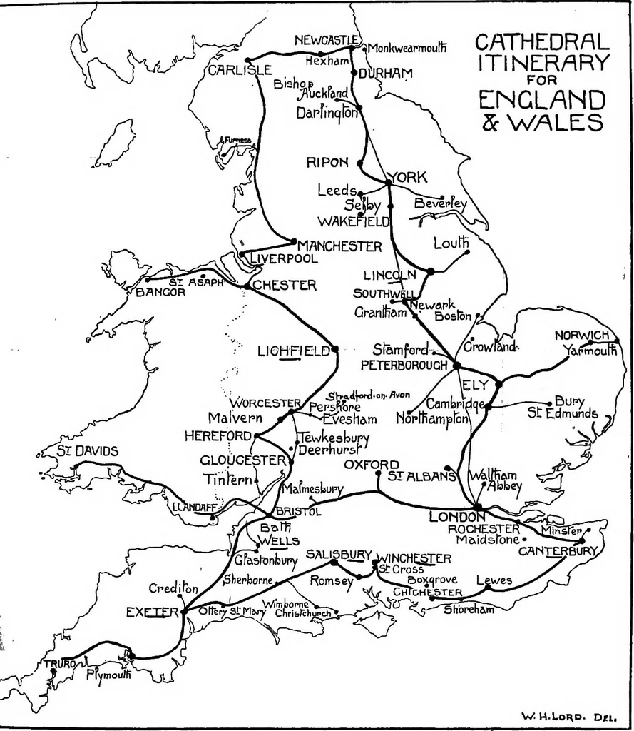 An illustration from An itinerary of the English cathedrals for the use of travellers, 1901, leaf 106