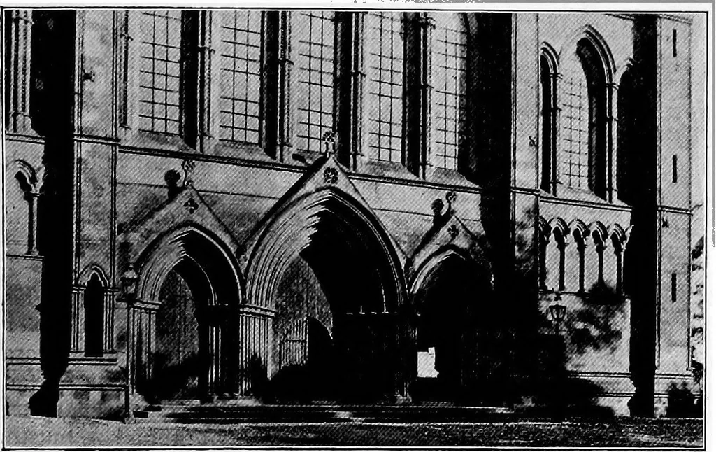 An illustration from An itinerary of the English cathedrals for the use of travellers, 1901, leaf 12