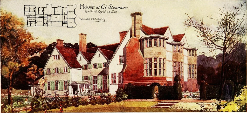 An illustration from The British home of to-day, a book of modern domestic architecture & the applied arts, 1904, leaf 24