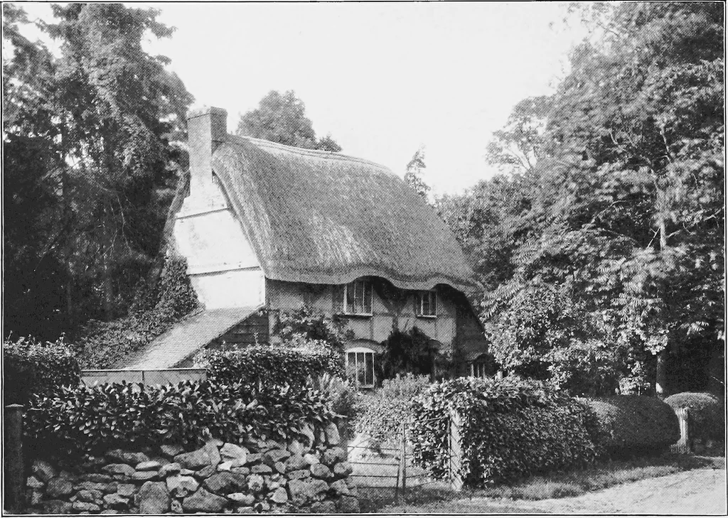 An illustration from Picturesque English cottages and their doorway gardens, 1905, leaf 103