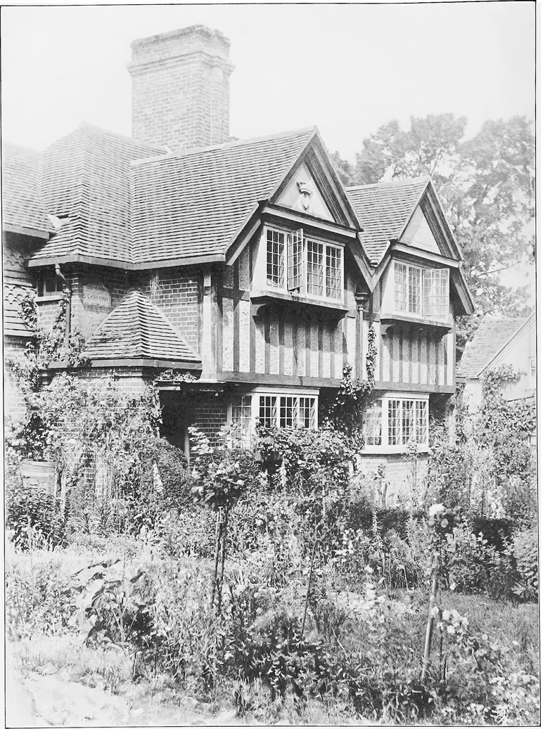 An illustration from Picturesque English cottages and their doorway gardens, 1905, leaf 109