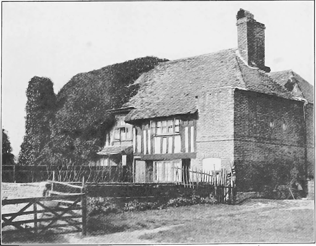An illustration from Picturesque English cottages and their doorway gardens, 1905, leaf 110