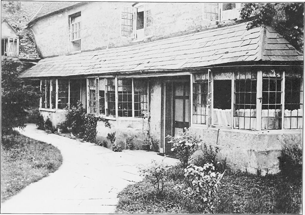 An illustration from Picturesque English cottages and their doorway gardens, 1905, leaf 113