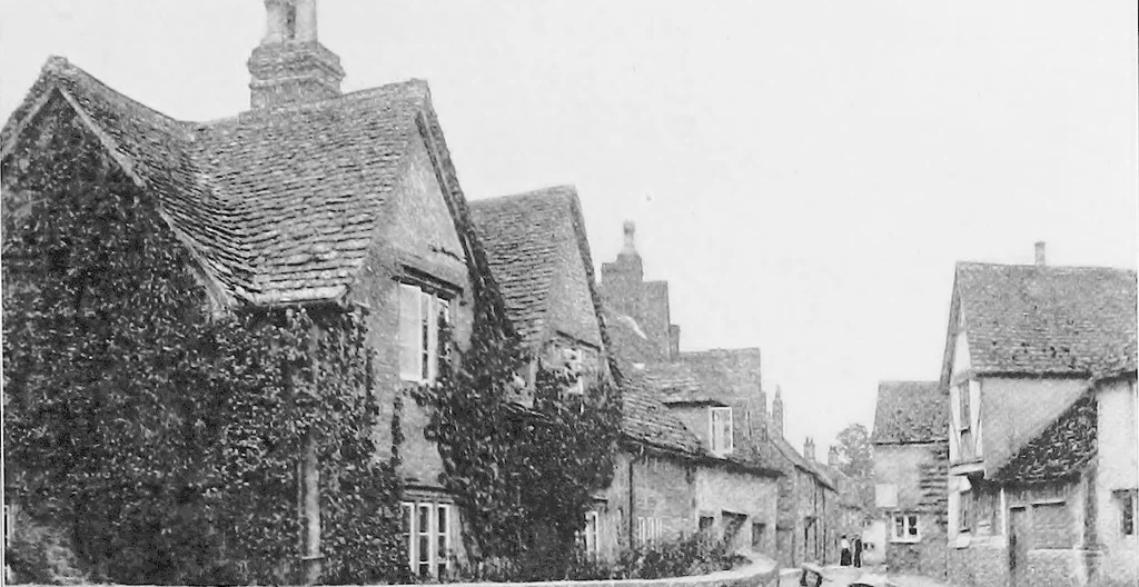 An illustration from Picturesque English cottages and their doorway gardens, 1905, leaf 114