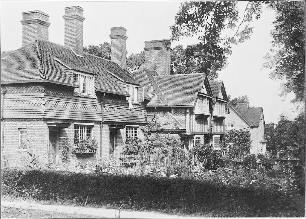 An illustration from Picturesque English cottages and their doorway gardens, 1905, leaf 115