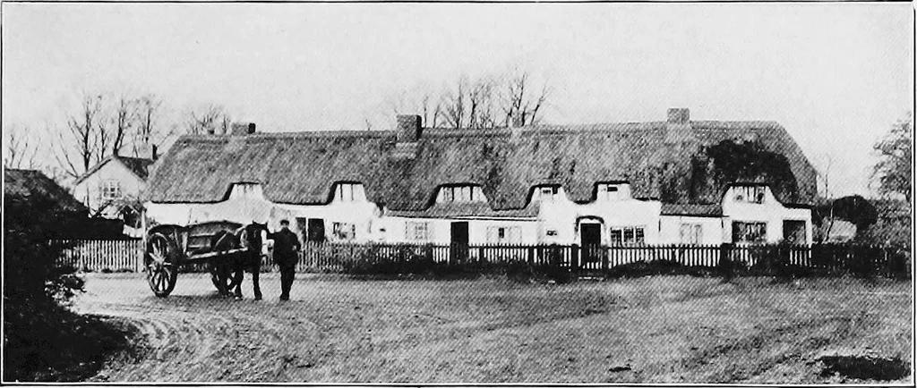 An illustration from Picturesque English cottages and their doorway gardens, 1905, leaf 14