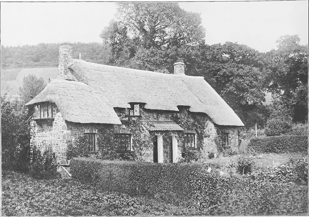 An illustration from Picturesque English cottages and their doorway gardens, 1905, leaf 19