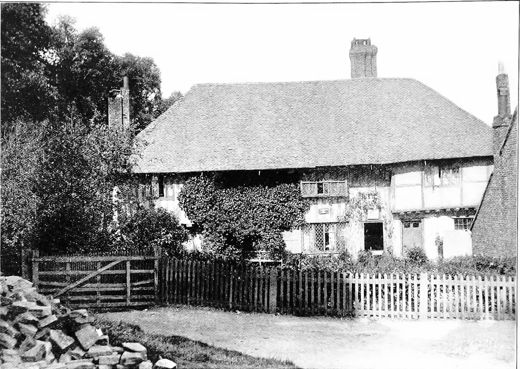 An illustration from Picturesque English cottages and their doorway gardens, 1905, leaf 27