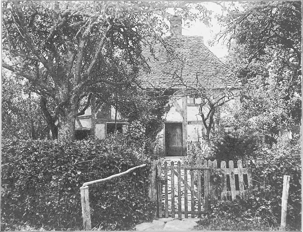 An illustration from Picturesque English cottages and their doorway gardens, 1905, leaf 30